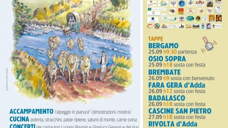 La transumanza dei bergamini a piedi da Bergamo a Lodi Vecchio