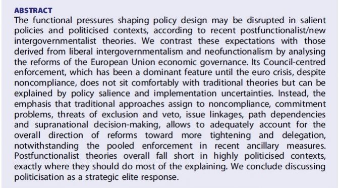 Politicization and EU economic governance