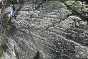 roche moutonnée or sheepback with glacial striations