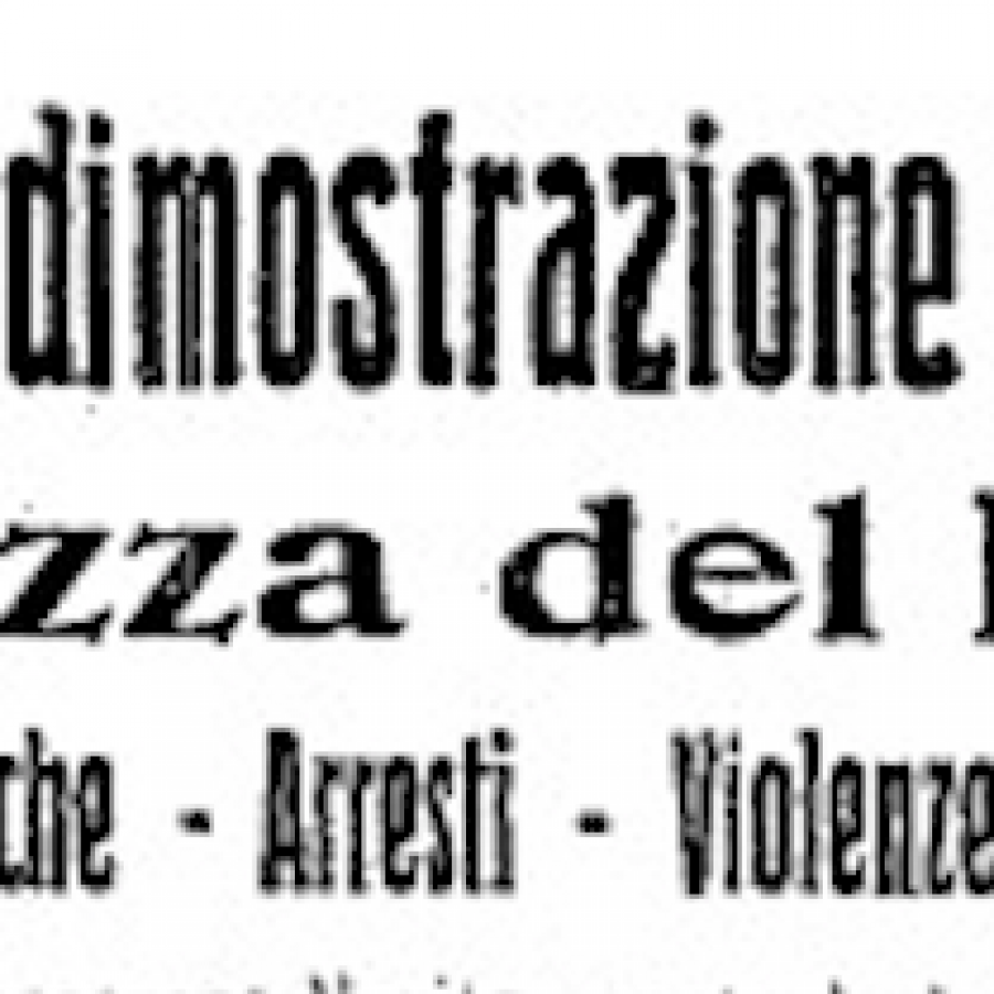 27 SETTEMBRE 1919 – PIAZZA DUOMO, CORSO MONFORTE, VIA SAN DAMIANO Carica dei carabinieri dopo il comizio dei metallurgici in sciopero