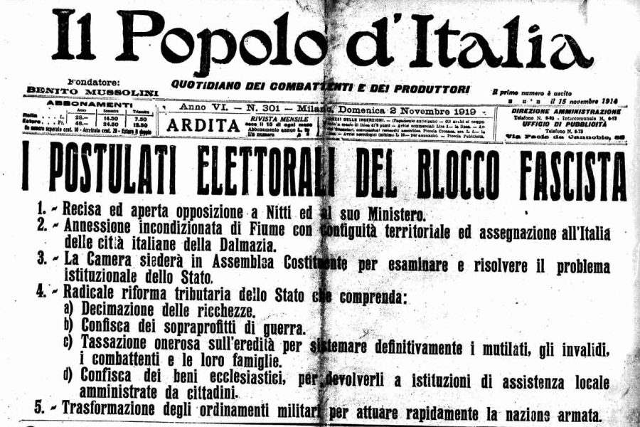 10 NOVEMBRE 1919 – PIAZZA BELGIOIOSO Comizio fascista