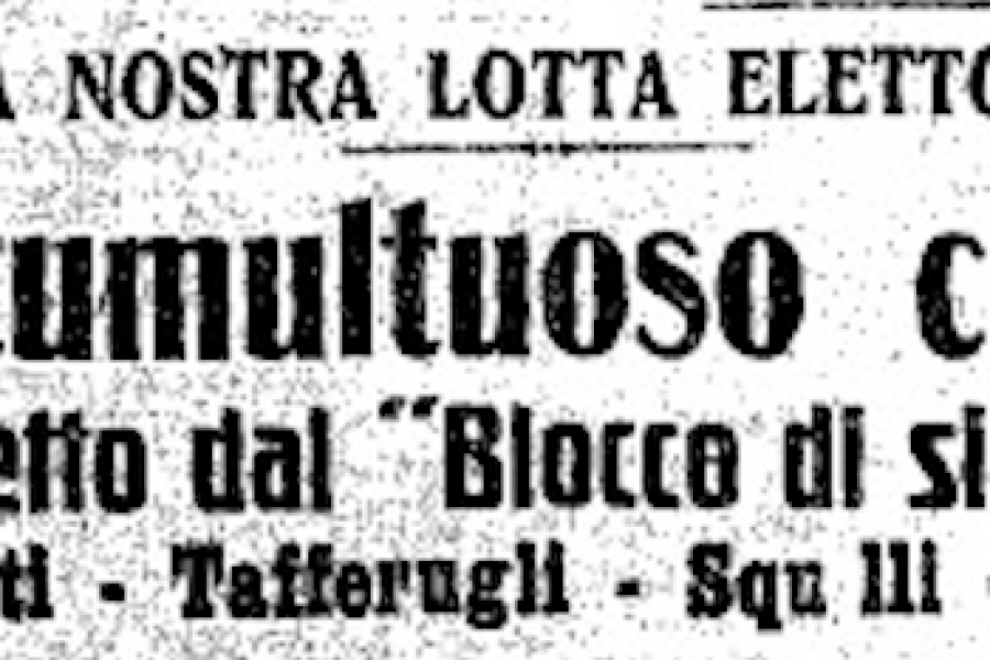 31 OTTOBRE 1919 – SCUOLE DI CORSO DI PORTA ROMANA, 10  Scontro tra socialisti e Blocco di sinistra