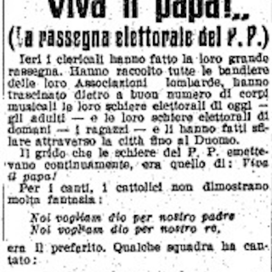 31 AGOSTO 1919 – LARGO SAN BABILA Attacco fascista contro una manifestazione cattolica