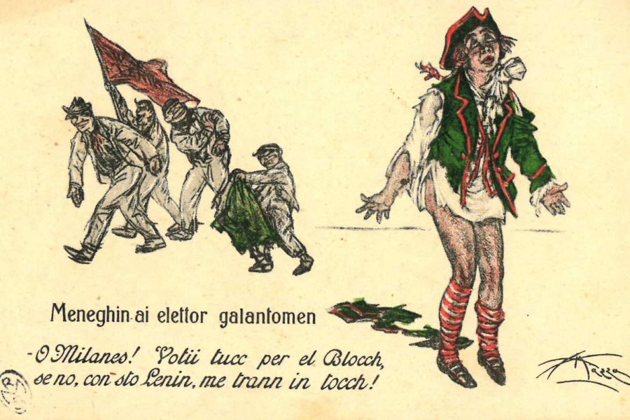 Cartolina del Blocco per le elezioni del 1919 (Civica Raccolta delle Stampe Achille Bertarelli)