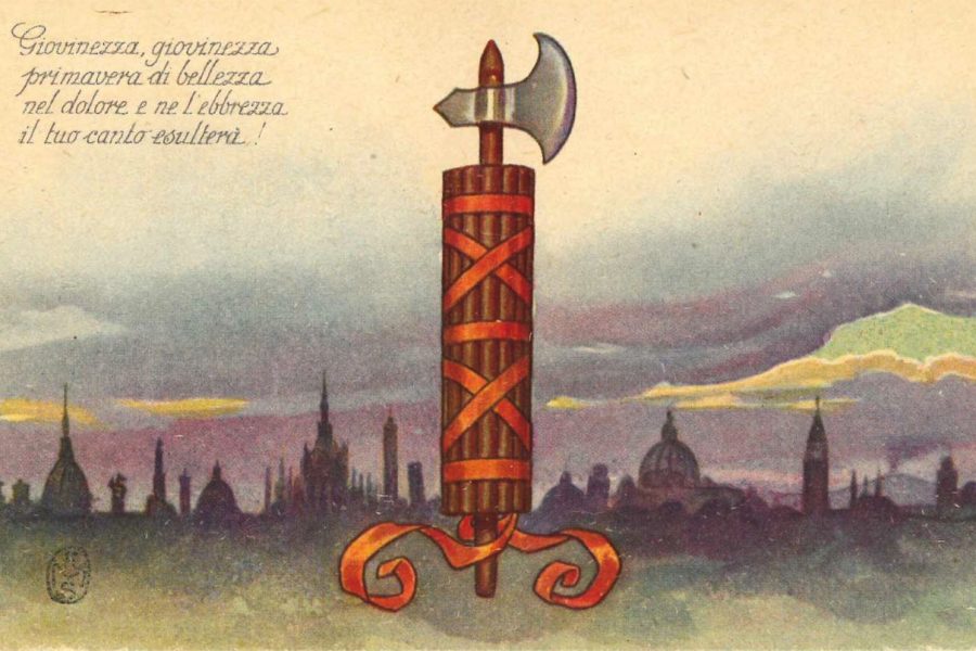 Cartolina fascista per le elezioni del novembre 1919 (Civica Raccolta delle Stampe Achille Bertarelli)