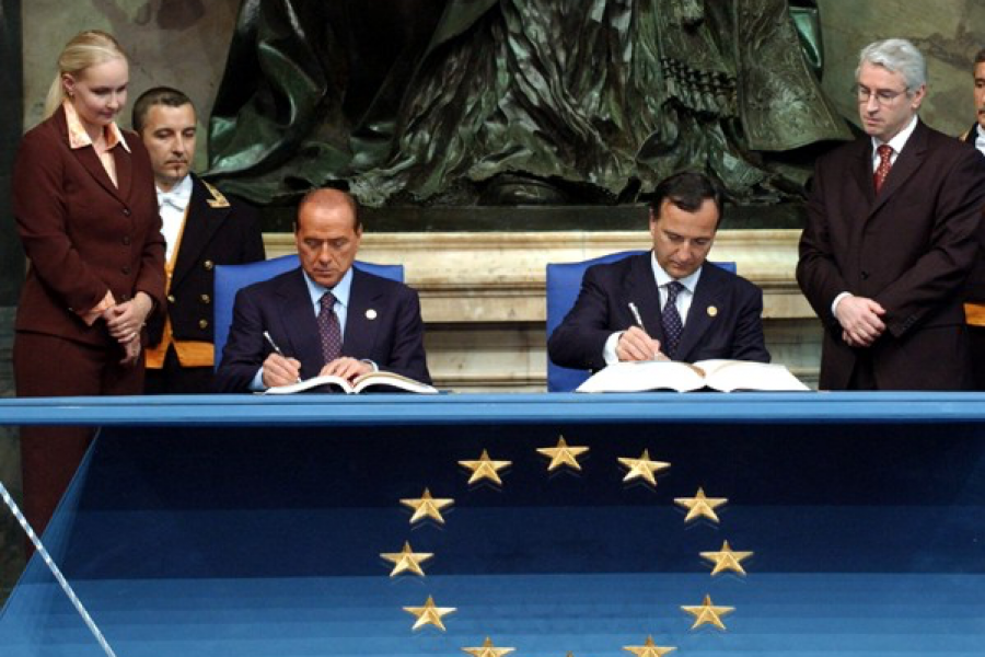 La costituzione europea, un bicchiere