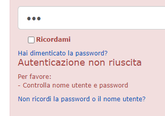 Non riconosce la password