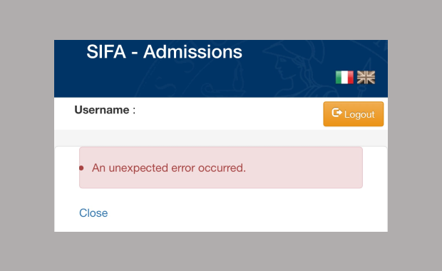 Errore servizio
