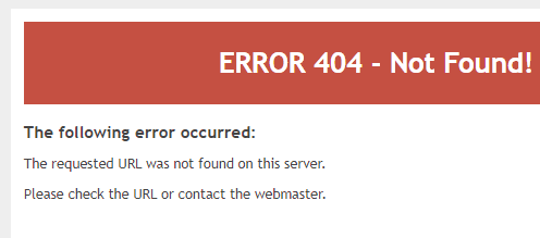 Schermata di un errore di pagina non trovata (404)