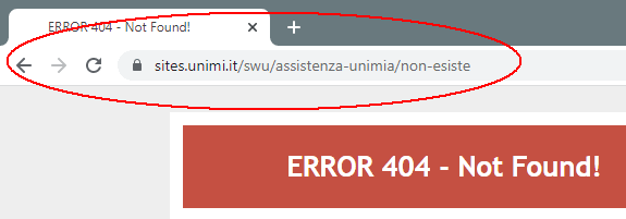 Un errore di pagina non trovata